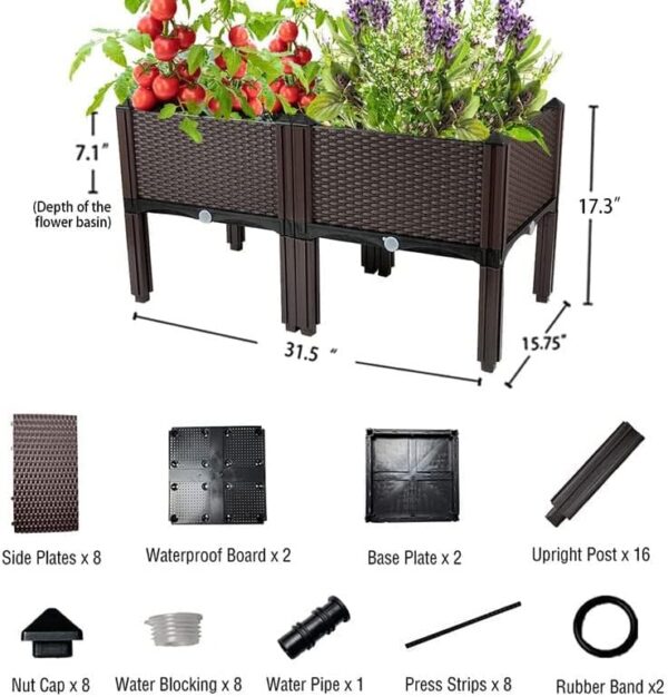 Raised Garden Bed with Legs Planters for Outdoor Plants Planter Box Plant pots Elevated Garden Boxes Perfect for Patio Balcony Deck to Planting Flowers Vegetables Tomato and Herbs - Image 5