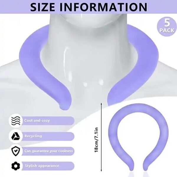 Neck Cooling Tube, Reusable Wearable Cooling Neck Wraps for Summer Heat, Cooling Starts at 28°C, Relief for Hot Flashes and Fever Smart ice Neckband for All Sports Outdoor Activities (Purple) - Image 2