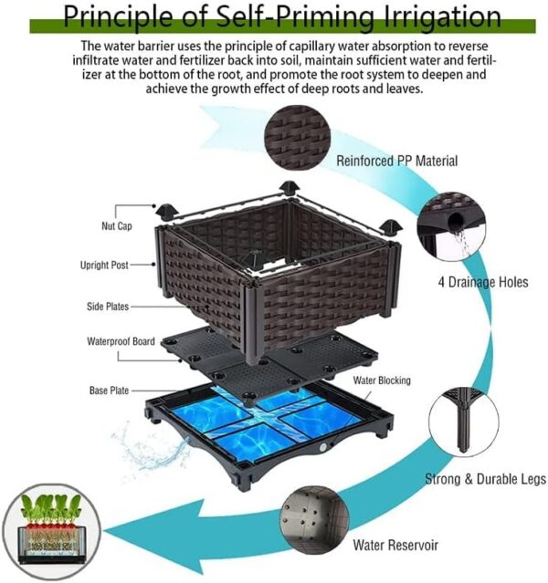 Raised Garden Bed with Legs Planters for Outdoor Plants Planter Box Plant pots Elevated Garden Boxes Perfect for Garden Patio Balcony Deck to Planting Flowers Vegetables Tomato and Herbs - Image 3