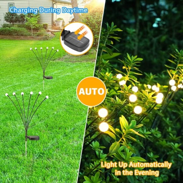 Brightever Upgraded Solar Lights Outdoor Waterproof - Swaying Solar Garden Lights, Firefly Lights with Highly Flexible Copper Wires, Yard Pathway Christmas Landscape Stake Lights, 2 Packs - Image 4